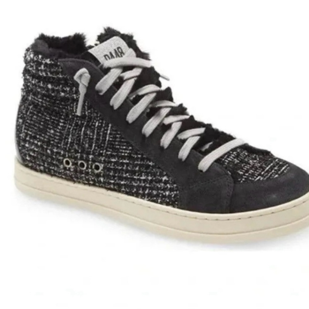 P448 Black and White Textured High-Tops